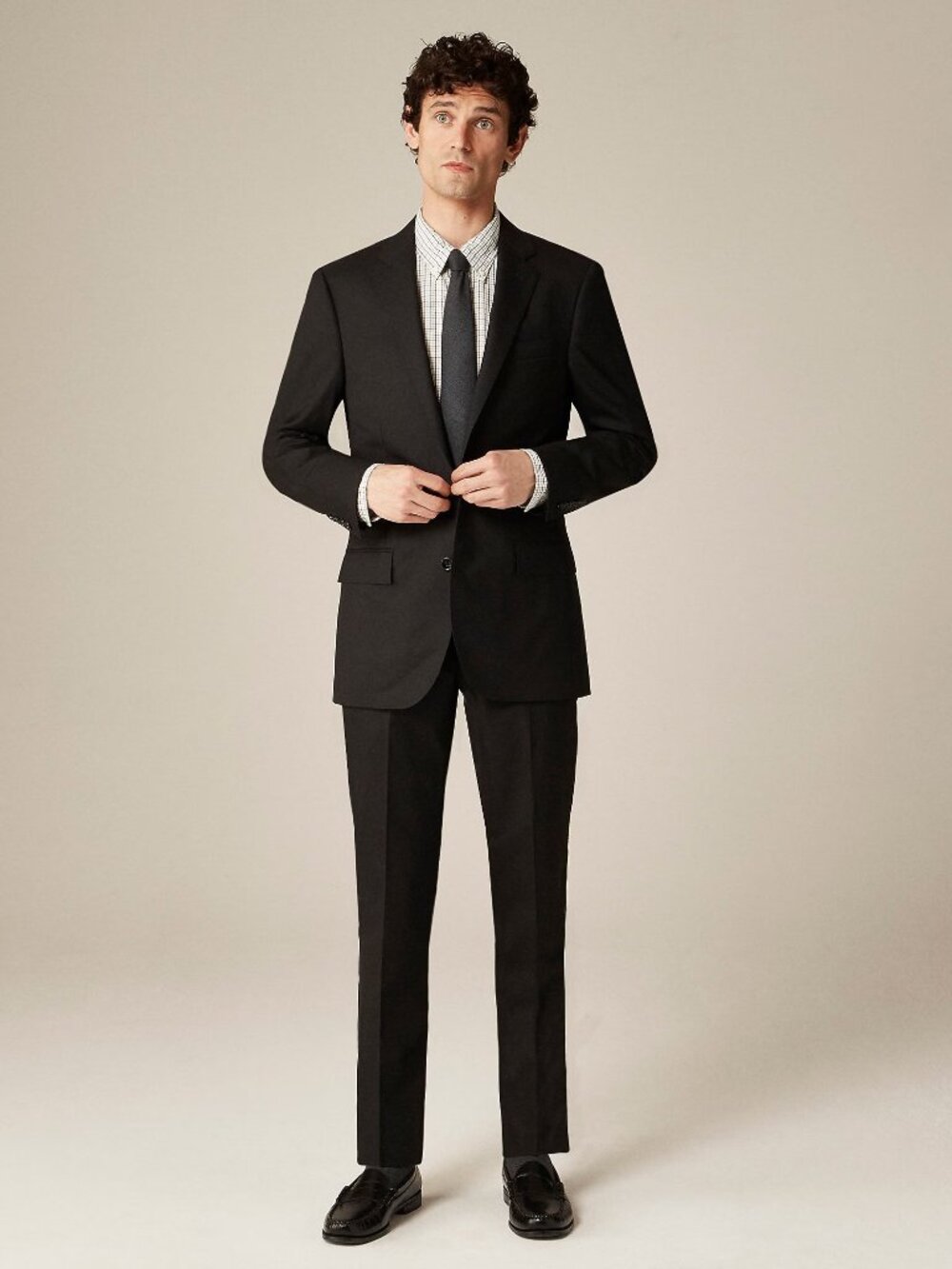 $550 J.Crew Ludlow Slim Black Double Vent Suit Jacket Italian Wool 28130 39R New